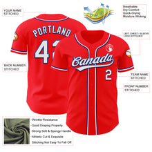 Load image into Gallery viewer, Custom Fire Red White-Royal Authentic Baseball Jersey