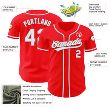 Load image into Gallery viewer, Custom Fire Red White-Gray Authentic Baseball Jersey