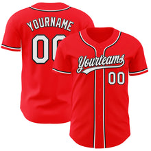 Load image into Gallery viewer, Custom Fire Red White-Black Authentic Baseball Jersey