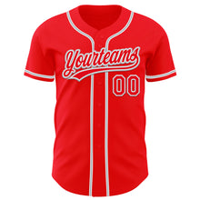 Load image into Gallery viewer, Custom Fire Red White-Gray Authentic Baseball Jersey