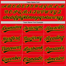 Load image into Gallery viewer, Custom Fire Red Black-Yellow Authentic Baseball Jersey