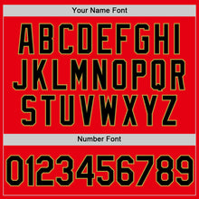 Load image into Gallery viewer, Custom Fire Red Black-Old Gold Authentic Baseball Jersey