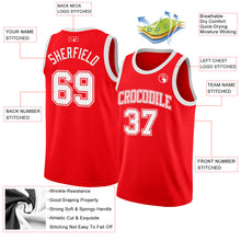 Load image into Gallery viewer, Custom Fire Red White Authentic Basketball Jersey