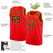 Load image into Gallery viewer, Custom Fire Red Black-Gold Authentic Basketball Jersey