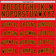 Load image into Gallery viewer, Custom Fire Red Black-Gold Authentic Basketball Jersey