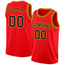 Load image into Gallery viewer, Custom Fire Red Black-Gold Authentic Basketball Jersey