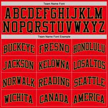 Load image into Gallery viewer, Custom Fire Red Black-Old Gold Authentic Basketball Jersey