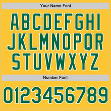 Load image into Gallery viewer, Custom Gold Kelly Green-White Mesh Authentic Throwback Baseball Jersey