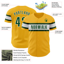 Load image into Gallery viewer, Custom Gold Green-White Authentic Baseball Jersey