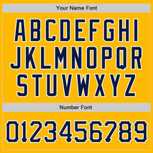 Load image into Gallery viewer, Custom Gold Navy-White Authentic Baseball Jersey