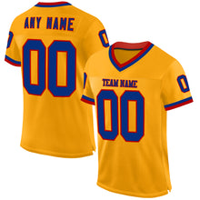 Load image into Gallery viewer, Custom Gold Royal-Red Mesh Authentic Throwback Football Jersey