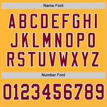 Load image into Gallery viewer, Custom Gold Maroon-White Mesh Authentic Throwback Football Jersey