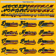 Load image into Gallery viewer, Custom Gold Vintage USA Flag Black-Cream Hockey Lace Neck Jersey