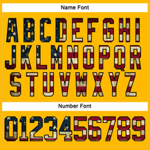 Load image into Gallery viewer, Custom Gold Vintage USA Flag Black-Cream Hockey Lace Neck Jersey