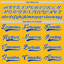 Load image into Gallery viewer, Custom Gold Royal-White Hockey Lace Neck Jersey