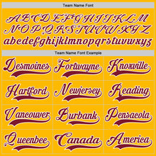 Load image into Gallery viewer, Custom Gold Crimson-White Hockey Lace Neck Jersey