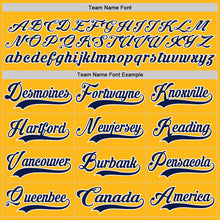 Load image into Gallery viewer, Custom Gold Navy-White Hockey Jersey