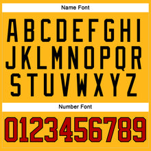 Load image into Gallery viewer, Custom Gold Red-Black Hockey Jersey