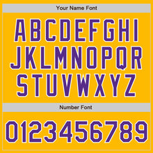 Load image into Gallery viewer, Custom Gold Purple-White Authentic Baseball Jersey