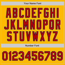 Load image into Gallery viewer, Custom Gold Red-Navy Authentic Baseball Jersey