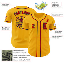 Load image into Gallery viewer, Custom Gold Red-Navy Authentic Baseball Jersey