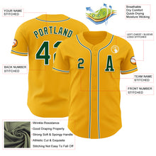 Load image into Gallery viewer, Custom Gold Green-White Authentic Baseball Jersey