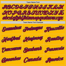 Load image into Gallery viewer, Custom Gold Red-Royal Authentic Throwback Basketball Jersey