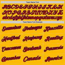 Load image into Gallery viewer, Custom Gold Red-Navy Authentic Throwback Basketball Jersey