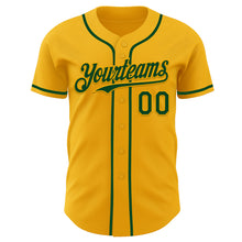 Load image into Gallery viewer, Custom Gold Green Authentic Baseball Jersey