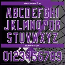 Load image into Gallery viewer, Custom Black Purple-White 3D Pattern Design Bowling Performance Polo Shirt