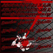 Load image into Gallery viewer, Custom Black Red 3D Pattern Design Bowling Performance Polo Shirt