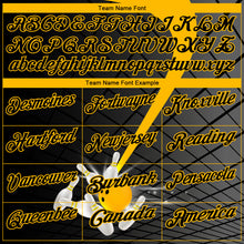 Load image into Gallery viewer, Custom Black Gold 3D Pattern Design Bowling Performance Polo Shirt