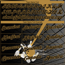 Load image into Gallery viewer, Custom Black Old Gold 3D Pattern Design Bowling Performance Polo Shirt