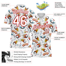 Load image into Gallery viewer, Custom White Red 3D Pattern Design Firely Bowling Performance Polo Shirt