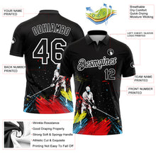 Load image into Gallery viewer, Custom Black White 3D Pattern Design Golfing Performance Golf Polo Shirt