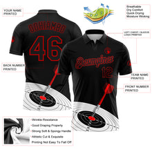 Load image into Gallery viewer, Custom Black Red 3D Pattern Design Dart Board Target Performance Golf Polo Shirt
