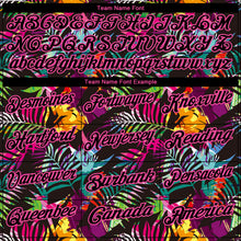 Load image into Gallery viewer, Custom Black Pink 3D Pattern Design Tropical Hawaii Palm Leaves Performance Golf Polo Shirt