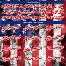 Load image into Gallery viewer, Custom White Royal-Red 3D American Flag Performance Golf Polo Shirt