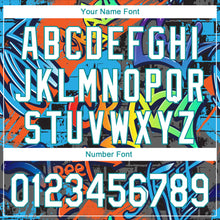 Load image into Gallery viewer, Custom Graffiti Pattern White-Teal 3D Grunge Design Performance Golf Polo Shirt