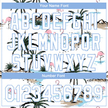 Load image into Gallery viewer, Custom White Light Blue 3D Pattern Design Hawaii Palm Trees Performance Golf Polo Shirt
