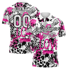 Load image into Gallery viewer, Custom Graffiti Pattern White-Black 3D Performance Golf Polo Shirt