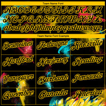 Load image into Gallery viewer, Custom Graffiti Pattern Black-Yellow 3D Performance Golf Polo Shirt