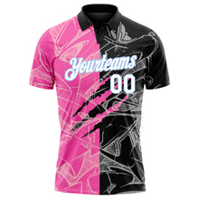 Load image into Gallery viewer, Custom Graffiti Pattern White-Light Blue 3D Scratch Performance Golf Polo Shirt