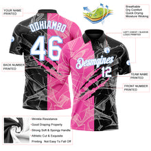 Load image into Gallery viewer, Custom Graffiti Pattern White-Light Blue 3D Scratch Performance Golf Polo Shirt