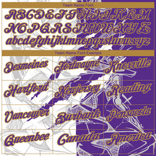 Load image into Gallery viewer, Custom Graffiti Pattern Purple-Old Gold 3D Scratch Performance Golf Polo Shirt