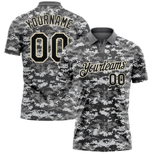 Load image into Gallery viewer, Custom Camo Black-Cream Performance Salute To Service Golf Polo Shirt