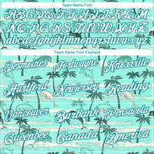 Load image into Gallery viewer, Custom Teal White 3D Pattern Design Hawaii Palm Trees Performance Golf Polo Shirt
