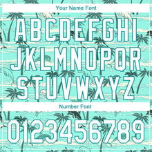 Load image into Gallery viewer, Custom Teal White 3D Pattern Design Hawaii Palm Trees Performance Golf Polo Shirt