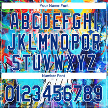 Load image into Gallery viewer, Custom Graffiti Pattern Royal-White 3D Performance Golf Polo Shirt