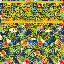 Load image into Gallery viewer, Custom Green Yellow 3D Pattern Design Tropical Pattern With Pineapples Palm Leaves And Flowers Performance Golf Polo Shirt